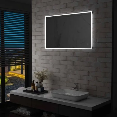 Espejo de pared de baño con LED y sensor táctil 100x60 cm de vidaXL, Espejos - Ref: Foro24-144737, Precio: 135,56 €, Descuent...