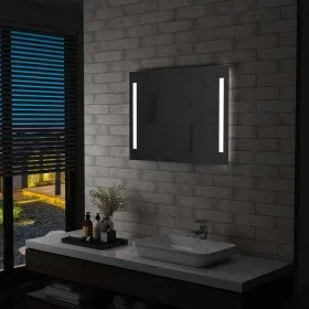 Espejo de pared de baño con LED 80x60 cm de vidaXL, Espejos - Ref: Foro24-144706, Precio: 66,55 €, Descuento: %