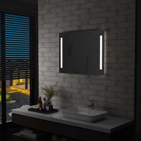 Espejo de pared de baño con LED 80x60 cm de vidaXL, Espejos - Ref: Foro24-144706, Precio: 67,19 €, Descuento: %