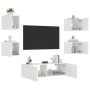 Muebles de TV de pared con luces LED 5 piezas blanco de , Muebles TV - Ref: Foro24-3216860, Precio: 188,38 €, Descuento: %
