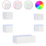 Muebles de TV de pared con luces LED 5 piezas blanco de , Muebles TV - Ref: Foro24-3216860, Precio: 188,38 €, Descuento: %