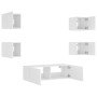 Muebles de TV de pared con luces LED 5 piezas blanco de , Muebles TV - Ref: Foro24-3216860, Precio: 188,38 €, Descuento: %