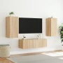Muebles de TV de pared con luces LED 3 piezas roble Sonoma de , Muebles TV - Ref: Foro24-3216869, Precio: 147,34 €, Descuento: %