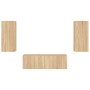 Muebles de TV de pared con luces LED 3 piezas roble Sonoma de , Muebles TV - Ref: Foro24-3216869, Precio: 147,34 €, Descuento: %