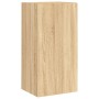 Muebles de TV de pared con luces LED 3 piezas roble Sonoma de , Muebles TV - Ref: Foro24-3216876, Precio: 172,84 €, Descuento: %