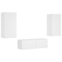 Muebles de TV de pared con luces LED 3 piezas blanco de , Muebles TV - Ref: Foro24-3216874, Precio: 199,53 €, Descuento: %