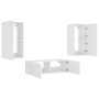 Muebles de TV de pared con luces LED 3 piezas blanco de , Muebles TV - Ref: Foro24-3216874, Precio: 199,53 €, Descuento: %
