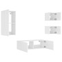 Muebles de TV de pared con luces LED 4 piezas blanco de , Muebles TV - Ref: Foro24-3216881, Precio: 193,72 €, Descuento: %