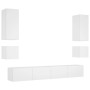 Muebles de TV de pared con luces LED 6 piezas blanco de , Muebles TV - Ref: Foro24-3216888, Precio: 318,68 €, Descuento: %
