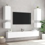Muebles de TV de pared con luces LED 6 piezas blanco de , Muebles TV - Ref: Foro24-3216888, Precio: 318,68 €, Descuento: %