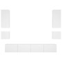 Muebles de TV de pared con luces LED 6 piezas blanco de , Muebles TV - Ref: Foro24-3216888, Precio: 318,68 €, Descuento: %