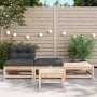 Garden sofa without armrests with cushions and footrest by , Modular outdoor sofas - Ref: Foro24-838141, Price: 150,89 €, Dis...