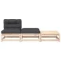 Sofá de jardín sin reposabrazos con cojines y reposapiés de , Sofás modulares de exterior - Ref: Foro24-838141, Precio: 150,8...