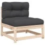Sofá de jardín sin reposabrazos con cojines y reposapiés de , Sofás modulares de exterior - Ref: Foro24-838141, Precio: 150,8...