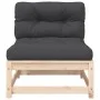 Gartensofa ohne Armlehnen mit Kissen und Fußstützen von , Modulare Sofas für den Außenbereich - Ref: Foro24-838141, Preis: 15...