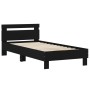 Cama con cabecero madera de ingeniería negra 90x190 cm de , Camas y somieres - Ref: Foro24-838562, Precio: 93,06 €, Descuento: %