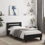 Cama con cabecero madera de ingeniería negra 90x190 cm de , Camas y somieres - Ref: Foro24-838562, Precio: 93,06 €, Descuento: %