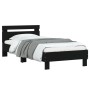Cama con cabecero madera de ingeniería negra 90x190 cm de , Camas y somieres - Ref: Foro24-838562, Precio: 93,06 €, Descuento: %