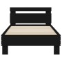 Cama con cabecero madera de ingeniería negra 90x190 cm de , Camas y somieres - Ref: Foro24-838562, Precio: 93,06 €, Descuento: %