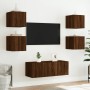 Muebles TV pared con LED 6 pzas madera ingeniería marrón roble de , Muebles TV - Ref: Foro24-3216817, Precio: 175,87 €, Descu...