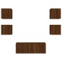 Muebles TV pared con LED 6 pzas madera ingeniería marrón roble de , Muebles TV - Ref: Foro24-3216817, Precio: 175,87 €, Descu...