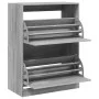 Mueble zapatero 2 cajones abatibles gris Sonoma 80x42x108 cm de , Zapateros y organizadores de calzado - Ref: Foro24-3214404,...