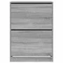Mueble zapatero 2 cajones abatibles gris Sonoma 80x42x108 cm de , Zapateros y organizadores de calzado - Ref: Foro24-3214404,...