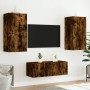Muebles TV pared con LED 4 pzas madera ingeniería roble ahumado de , Muebles TV - Ref: Foro24-3216822, Precio: 181,62 €, Desc...