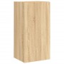 Muebles TV pared con LED 4 pzas madera ingeniería roble Sonoma de , Muebles TV - Ref: Foro24-3216820, Precio: 176,89 €, Descu...