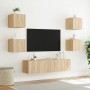 Muebles TV pared con LED 6 pzas madera ingeniería roble Sonoma de , Muebles TV - Ref: Foro24-3216855, Precio: 182,48 €, Descu...