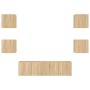 Muebles TV pared con LED 6 pzas madera ingeniería roble Sonoma de , Muebles TV - Ref: Foro24-3216855, Precio: 182,48 €, Descu...