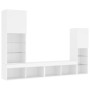 Muebles de TV de pared con LED 4 pzas madera ingeniería blanco de , Muebles TV - Ref: Foro24-3216654, Precio: 198,17 €, Descu...