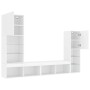 Muebles de TV de pared con LED 4 pzas madera ingeniería blanco de , Muebles TV - Ref: Foro24-3216654, Precio: 198,17 €, Descu...