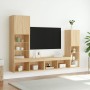 Muebles TV pared con LED 4 pzas madera ingeniería roble Sonoma de , Muebles TV - Ref: Foro24-3216656, Precio: 172,68 €, Descu...