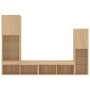Muebles TV pared con LED 4 pzas madera ingeniería roble Sonoma de , Muebles TV - Ref: Foro24-3216656, Precio: 172,68 €, Descu...