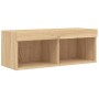 Muebles TV pared con LED 4 pzas madera ingeniería roble Sonoma de , Muebles TV - Ref: Foro24-3216656, Precio: 172,68 €, Descu...