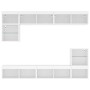 Muebles de TV de pared con LED 8 pzas madera ingeniería blanco de , Muebles TV - Ref: Foro24-3216668, Precio: 221,58 €, Descu...