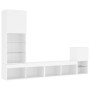 Muebles de TV de pared con LED 4 pzas madera ingeniería blanco de , Muebles TV - Ref: Foro24-3216661, Precio: 173,64 €, Descu...