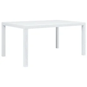 White rattan look plastic garden table 150x90x72 cm by vidaXL, Garden tables - Ref: Foro24-45604, Price: 165,62 €, Discount: %