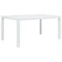 Mesa de jardín plástico aspecto de ratán blanco 150x90x72 cm de vidaXL, Mesas de jardín - Ref: Foro24-45604, Precio: 165,62 €...