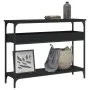Mesa consola con estante madera ingeniería negra 100x29x75 cm de , Mesas auxiliares - Ref: Foro24-837717, Precio: 58,50 €, De...