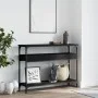 Mesa consola con estante madera ingeniería negra 100x29x75 cm de , Mesas auxiliares - Ref: Foro24-837717, Precio: 58,50 €, De...