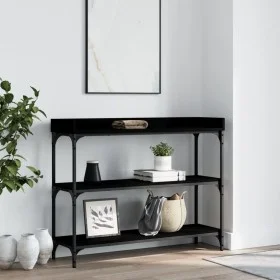 Mesa consola con estantes negro 100x30x80 cm de , Mesas auxiliares - Ref: Foro24-837807, Precio: 50,25 €, Descuento: %