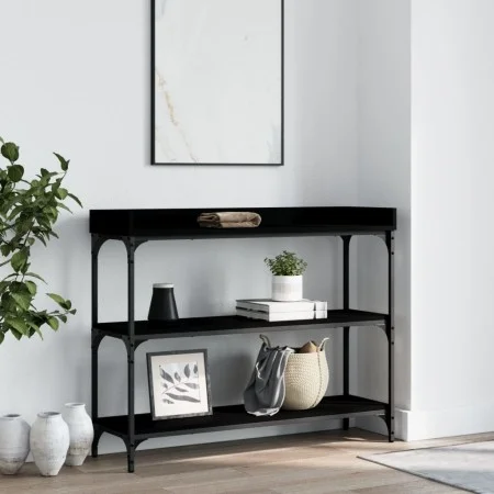 Konsolentisch mit Regalen schwarz 100x30x80 cm von , Seitentische - Ref: Foro24-837807, Preis: 50,25 €, Rabatt: %