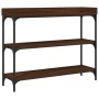 Mesa consola con estantes roble marrón 100x30x80 cm de , Mesas auxiliares - Ref: Foro24-837811, Precio: 49,37 €, Descuento: %