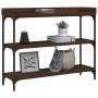 Mesa consola con estantes roble marrón 100x30x80 cm de , Mesas auxiliares - Ref: Foro24-837811, Precio: 49,37 €, Descuento: %
