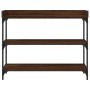 Mesa consola con estantes roble marrón 100x30x80 cm de , Mesas auxiliares - Ref: Foro24-837811, Precio: 49,37 €, Descuento: %