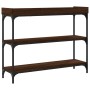 Mesa consola con estantes roble marrón 100x30x80 cm de , Mesas auxiliares - Ref: Foro24-837811, Precio: 49,37 €, Descuento: %
