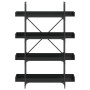 Librería de 4 estantes madera ingeniería negro 100x33x145,5 cm de , Librerías y estanterías - Ref: Foro24-837692, Precio: 74,...