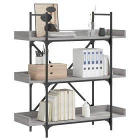 Librería de 3 estantes madera gris Sonoma 100x33x108,5 cm de , Librerías y estanterías - Ref: Foro24-837690, Precio: 66,59 €,...